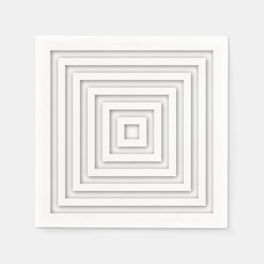 Serviette En Papier Carré blanc géométrique (Devant)