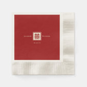 Serviette En Papier Carré classique double bonheur Mariage chinois (Devant)