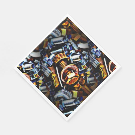 Serviette En Papier Carré d'art pop de noix et boulons (Coin)