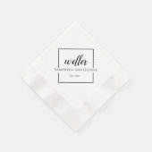 Serviette En Papier Carré Design Mariage personnalisé Napkin (Coin)