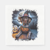 Serviette En Papier Carré d'Halloween Pointer Dog (Devant)