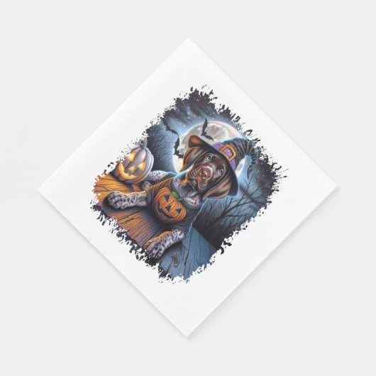 Serviette En Papier Carré d'Halloween Pointer Dog (Coin)