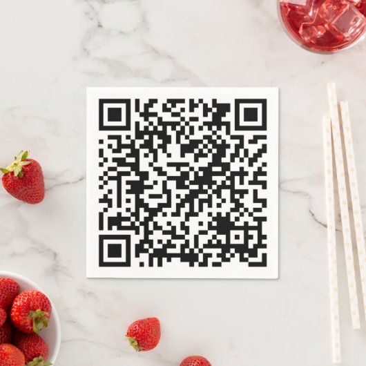 Serviette En Papier Carré d'URL personnalisé de code QR personnalisé (En situation)