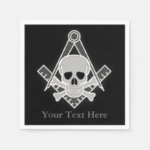 Serviette En Papier Carré et boussole avec crâne d'entrée