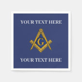 Serviette En Papier Carré maçonnique Freemason et Bleu de boussole (Devant)