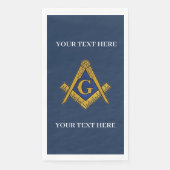 Serviette En Papier Carré maçonnique Freemason et Bleu de boussole (Devant)