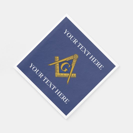 Serviette En Papier Carré maçonnique Freemason et Bleu de boussole (Coin)
