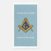 Serviette En Papier Carré maçonnique Freemason et Bleu de boussole (Devant)