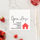 Serviette En Papier Carré Napkins - Open House "Welcome" (En situation)