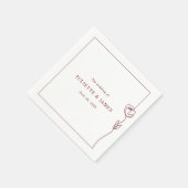 Serviette En Papier Carré Rose de ligne romantique (Coin)