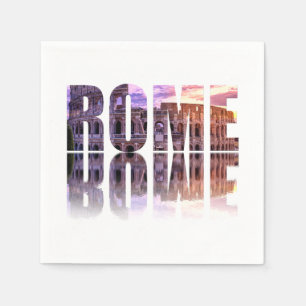 Serviette En Papier Carré souvenir du texte de Rome