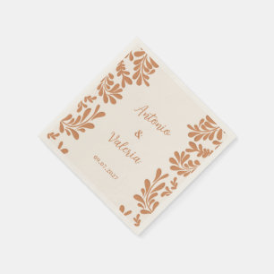Serviette En Papier Carreau de barro mexicain personnalisé pour mariag