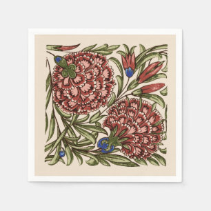 Serviette En Papier Carreau de fleur d'œillet Art antique rustique De