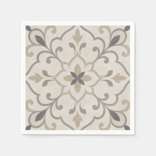 Serviette En Papier Carreau de pierre ornemental élégant