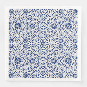 Serviette En Papier Carreau de Talavera bleu Style espagnol Fiesta