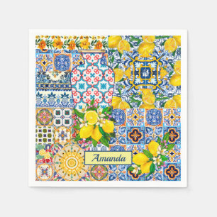 Serviette En Papier Carreau de vase en céramique méditerranéen orange