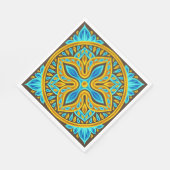 Serviette En Papier Carreau marocain méditerranéen motif bleu et or (Coin)