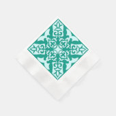 Serviette En Papier Carreau marocain - turquoise et aqua (Coin)
