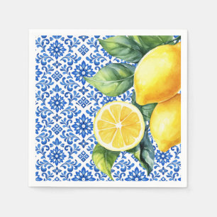 Serviette En Papier Carreau Romance Azul d'Azul & Limone