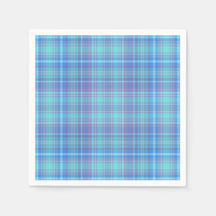 Serviette En Papier Carreaux Bleu Pastel