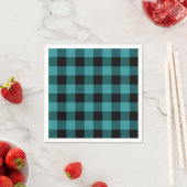 Serviette En Papier Carreaux bleus et noirs (En situation)