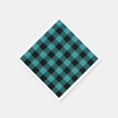 Serviette En Papier Carreaux bleus et noirs (Coin)