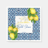 Serviette En Papier Carreaux bleus et serviettes personnalisées avec n (Devant)