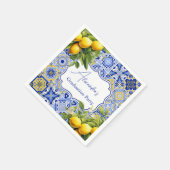 Serviette En Papier Carreaux bleus Lemons Graduation (Coin)