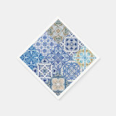 Serviette En Papier Carreaux bleus Papier (Coin)