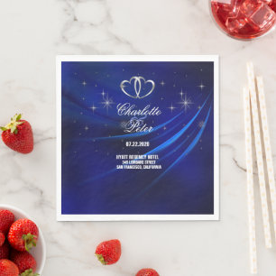 Serviette En Papier Carreaux Bleus Royaux/Carreaux Papier Mariage Napl