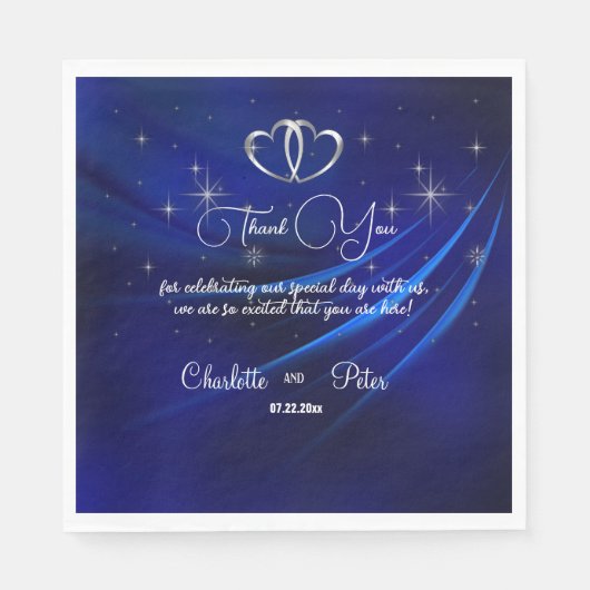 Serviette En Papier Carreaux Bleus Royaux/Carreaux Papier Mariage Napl (Devant)