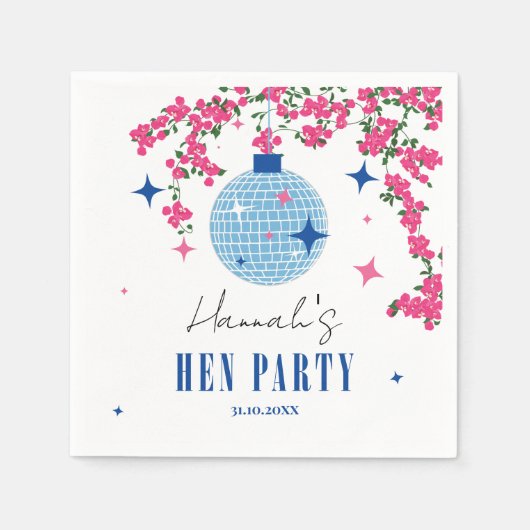 Serviette En Papier Carreaux bleus Santorin Thème grec/espagnol (Devant)