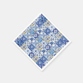 Serviette En Papier Carreaux de mosaïque méditerranéenne bleus pour fê (Coin)