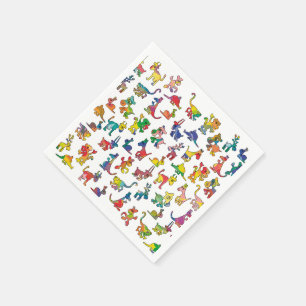 Serviette En Papier Carreaux de Motif Animaux Abstraits