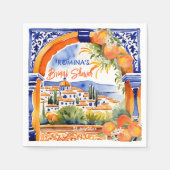 Serviette En Papier Carreaux de talavera azulejo bleu orange shower de (Devant)