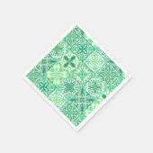 Serviette En Papier Carreaux décorés en vert et blanc (Coin)