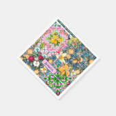 Serviette En Papier Carreaux floraux d'agrumes siciliens bleu chic (Coin)