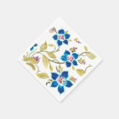 Serviette En Papier Carreaux floraux de l'abbaye - Flores bleues (Coin)