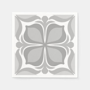 Serviette En Papier Carreaux géométriques neutres