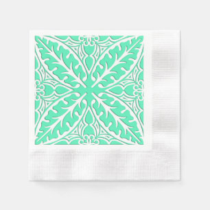 Serviette En Papier Carreaux marocains - bleu œuf de robin et blanc