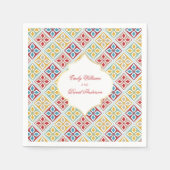Serviette En Papier Carreaux marocains Motif Arabesque (Devant)