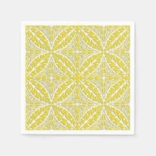 Serviette En Papier Carreaux marocains - or moutarde et blanc