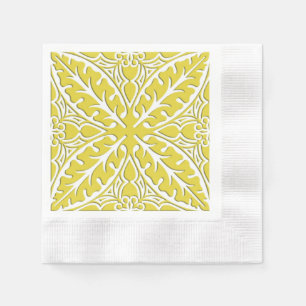 Serviette En Papier Carreaux marocains - or moutarde et blanc