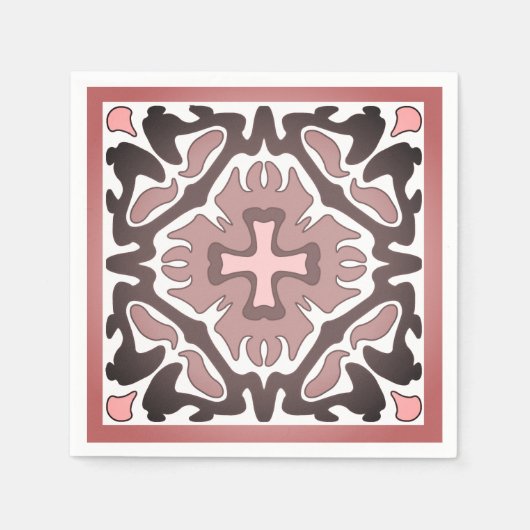 Serviette En Papier Carreaux monochromes (Devant)