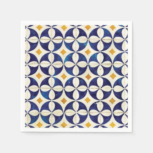 Serviette En Papier Carreaux portugais - Azulejo Motif Design (Devant)
