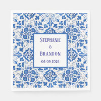 Carreaux portugais Mariage méditerranéen bleu