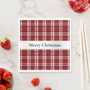 Serviette En Papier Carreaux Rouges Blancs