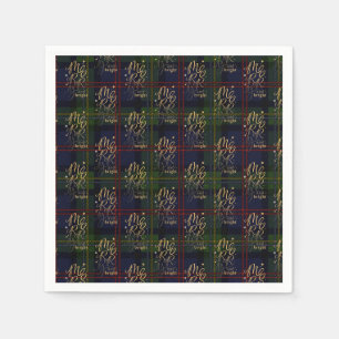 Serviette En Papier Carreaux Tartan Joyeux et Lumineux Noël Fêtes
