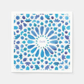 Serviette En Papier Carrelage bleu marocain Initiales Logo Mariage (Devant)