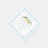 Serviette En Papier Carrelage bleu méditerranéen Citron Mariage italie (Coin)